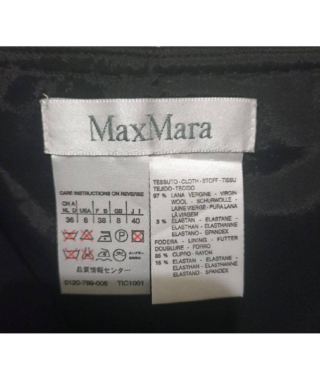 MAX MARA Черная шерстяная юбка миди, фото 4