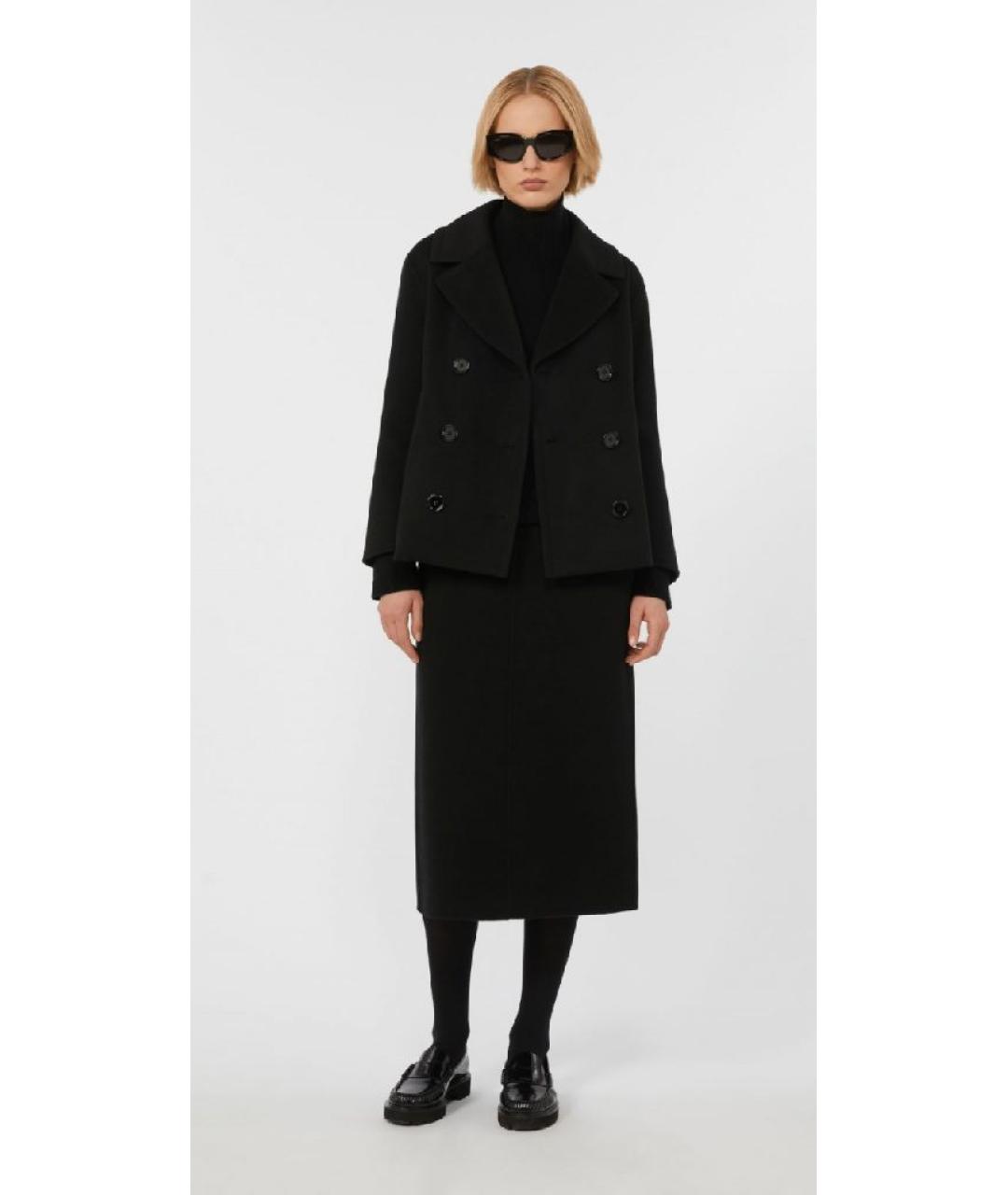 MAX MARA Черная шерстяная юбка миди, фото 3