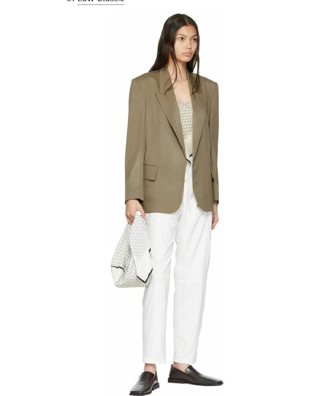 LOW CLASSIC Бежевый шерстяной жакет/пиджак, фото 6