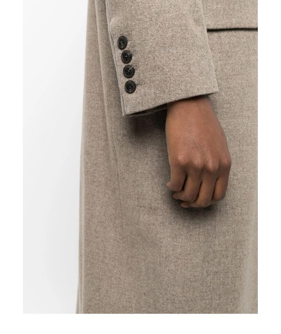 LOW CLASSIC Бежевое шерстяное пальто, фото 4