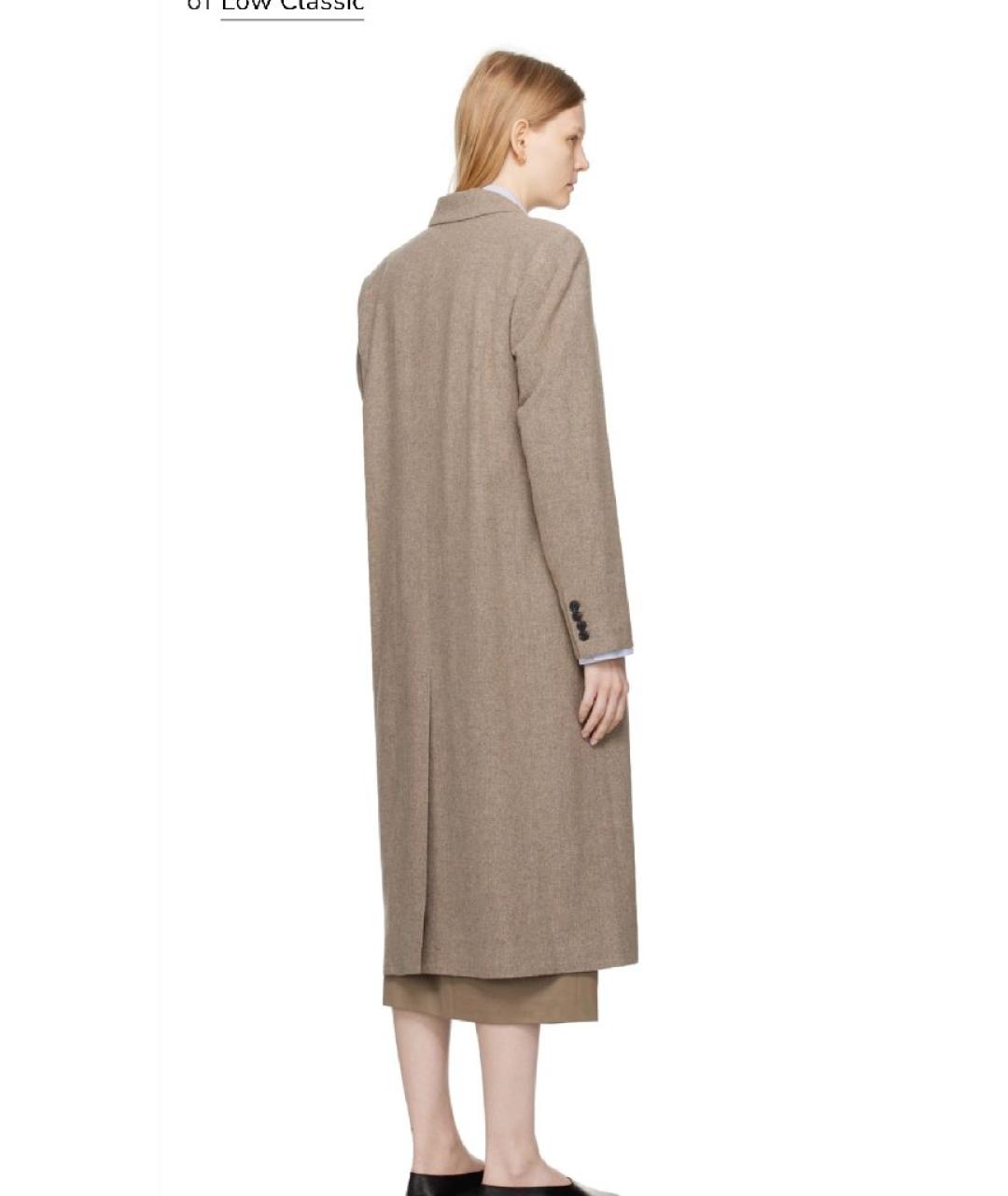 LOW CLASSIC Бежевое шерстяное пальто, фото 2