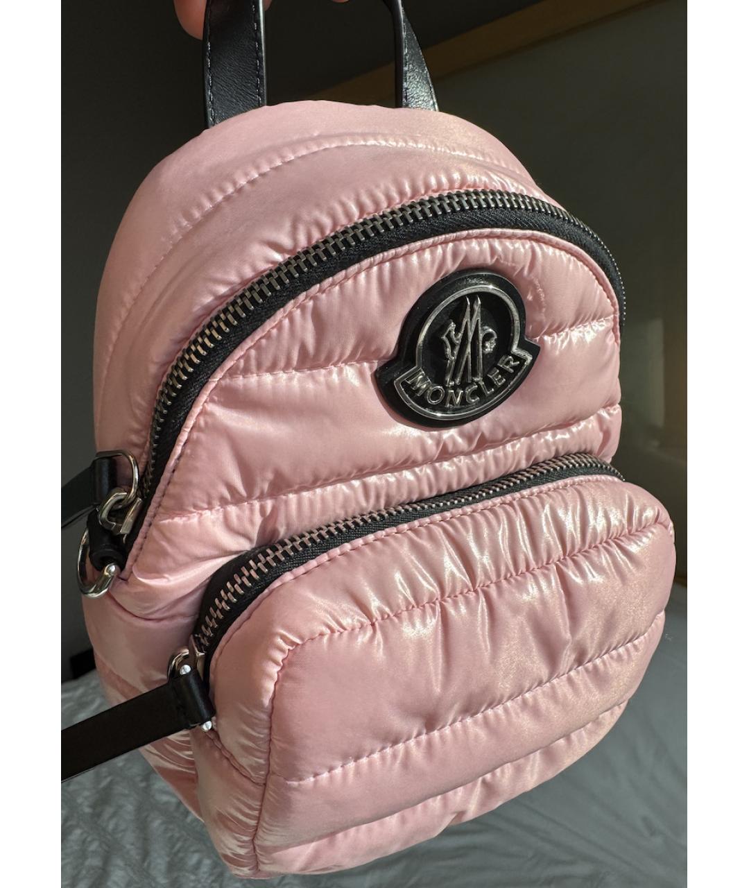 MONCLER Розовая синтетическая сумка через плечо, фото 5
