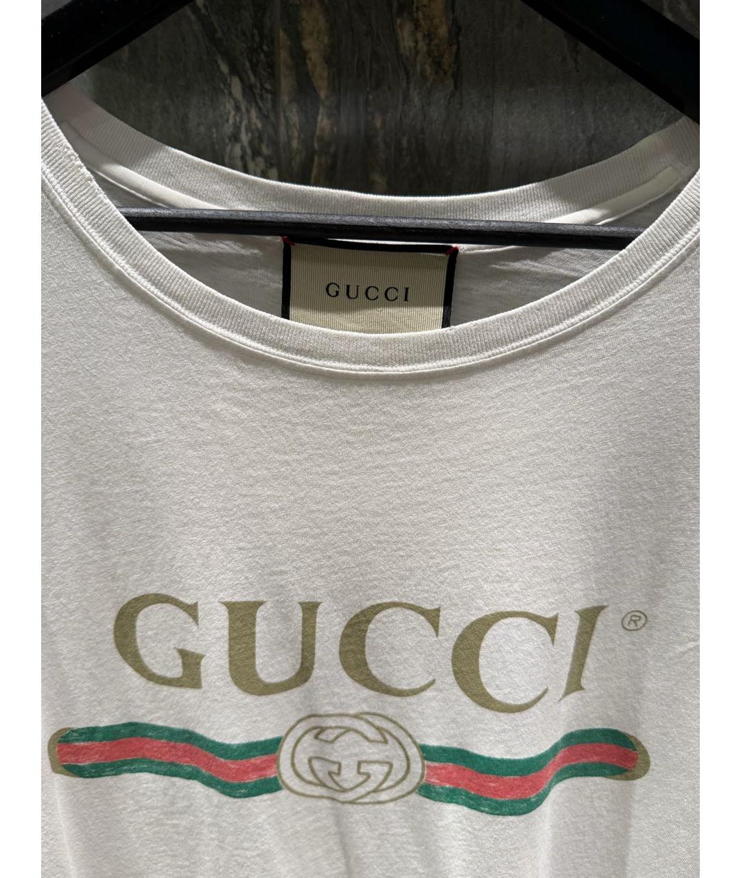 GUCCI Белая хлопковая футболка, фото 3
