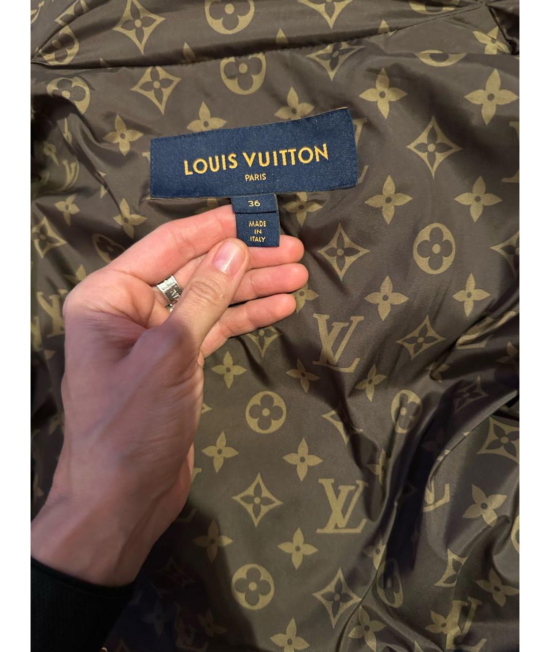 LOUIS VUITTON Черный полиэстеровый пуховик, фото 6
