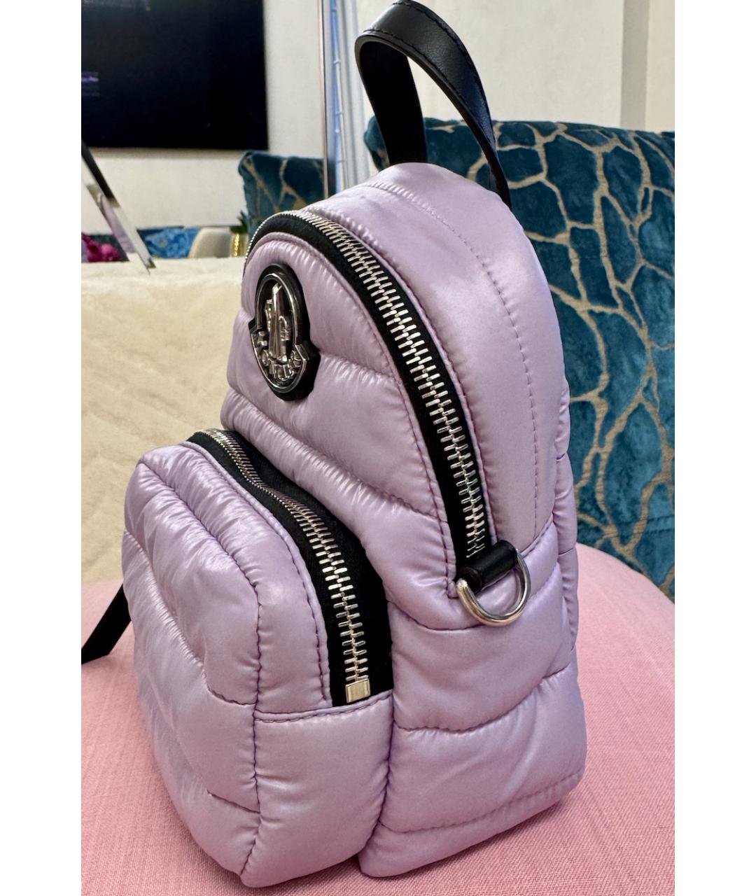 MONCLER Фиолетовая синтетическая сумка через плечо, фото 2