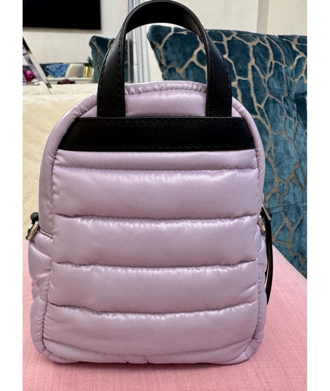 MONCLER Фиолетовая синтетическая сумка через плечо, фото 3