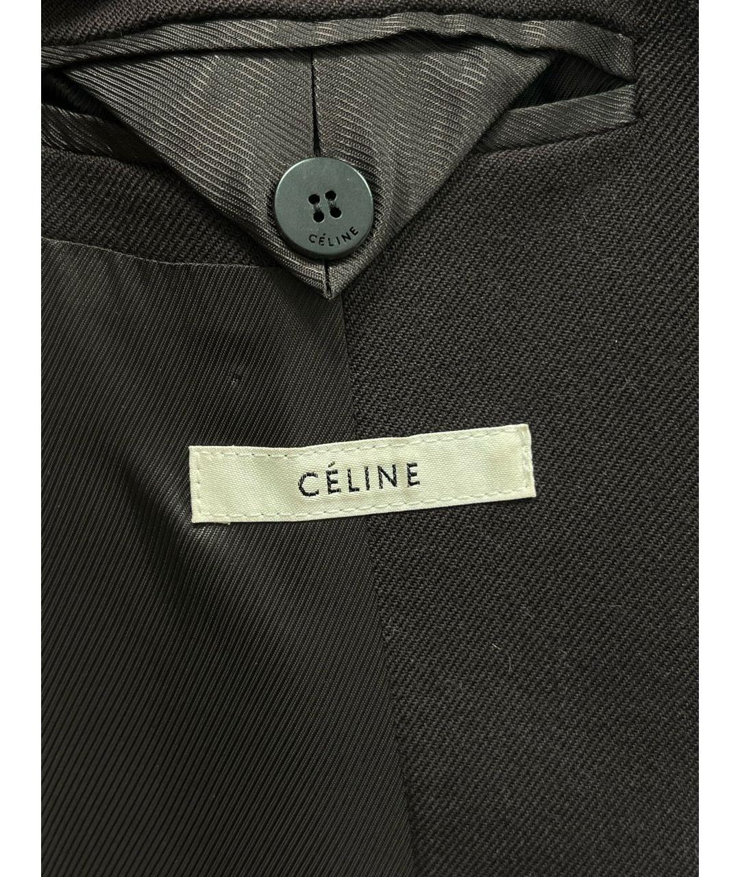 CELINE Коричневое шерстяное пальто, фото 5