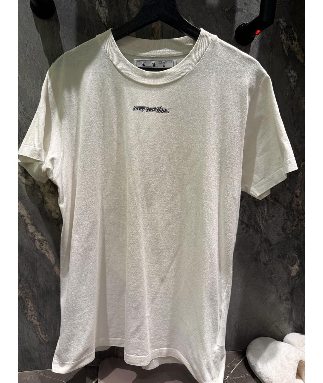 OFF-WHITE Белая хлопковая футболка, фото 5