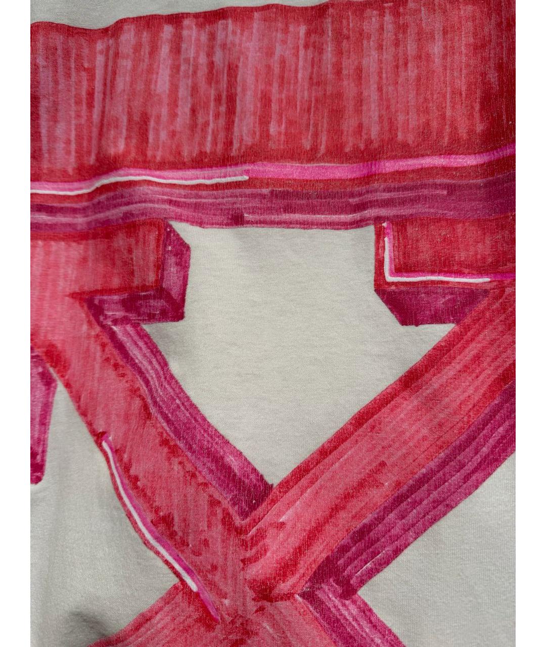 OFF-WHITE Белая хлопковая футболка, фото 4