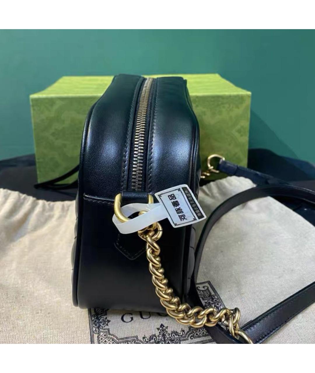 GUCCI Черная кожаная сумка через плечо, фото 4