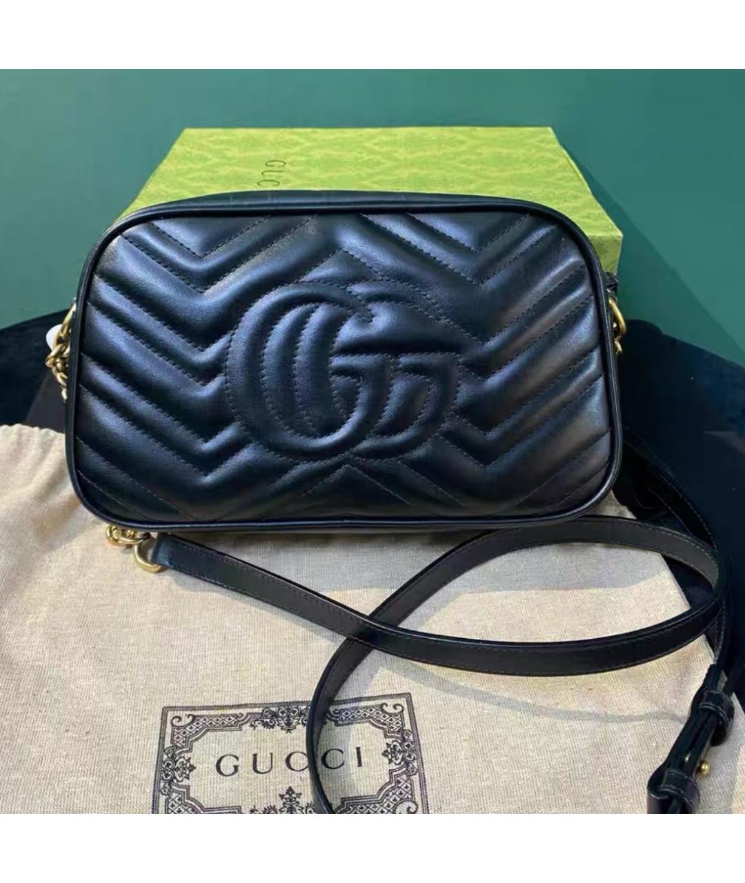 GUCCI Черная кожаная сумка через плечо, фото 3