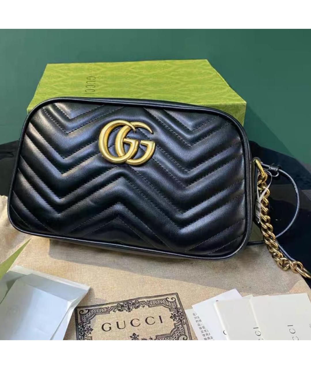GUCCI Черная кожаная сумка через плечо, фото 2