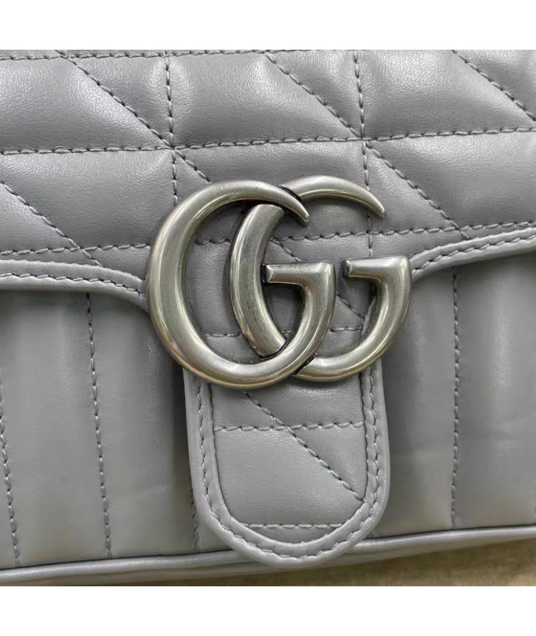 GUCCI Серая кожаная сумка через плечо, фото 2