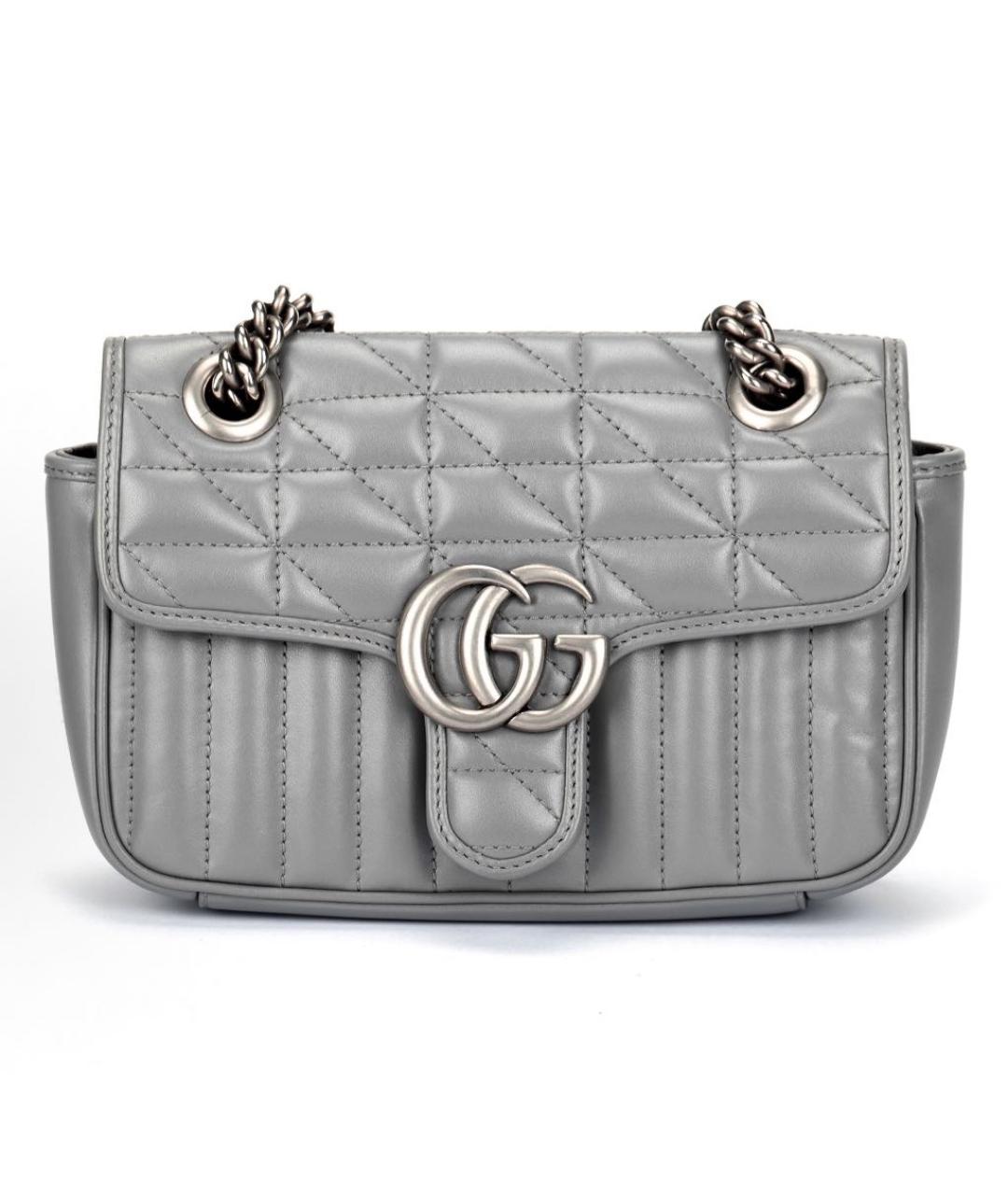 GUCCI Серая кожаная сумка через плечо, фото 7