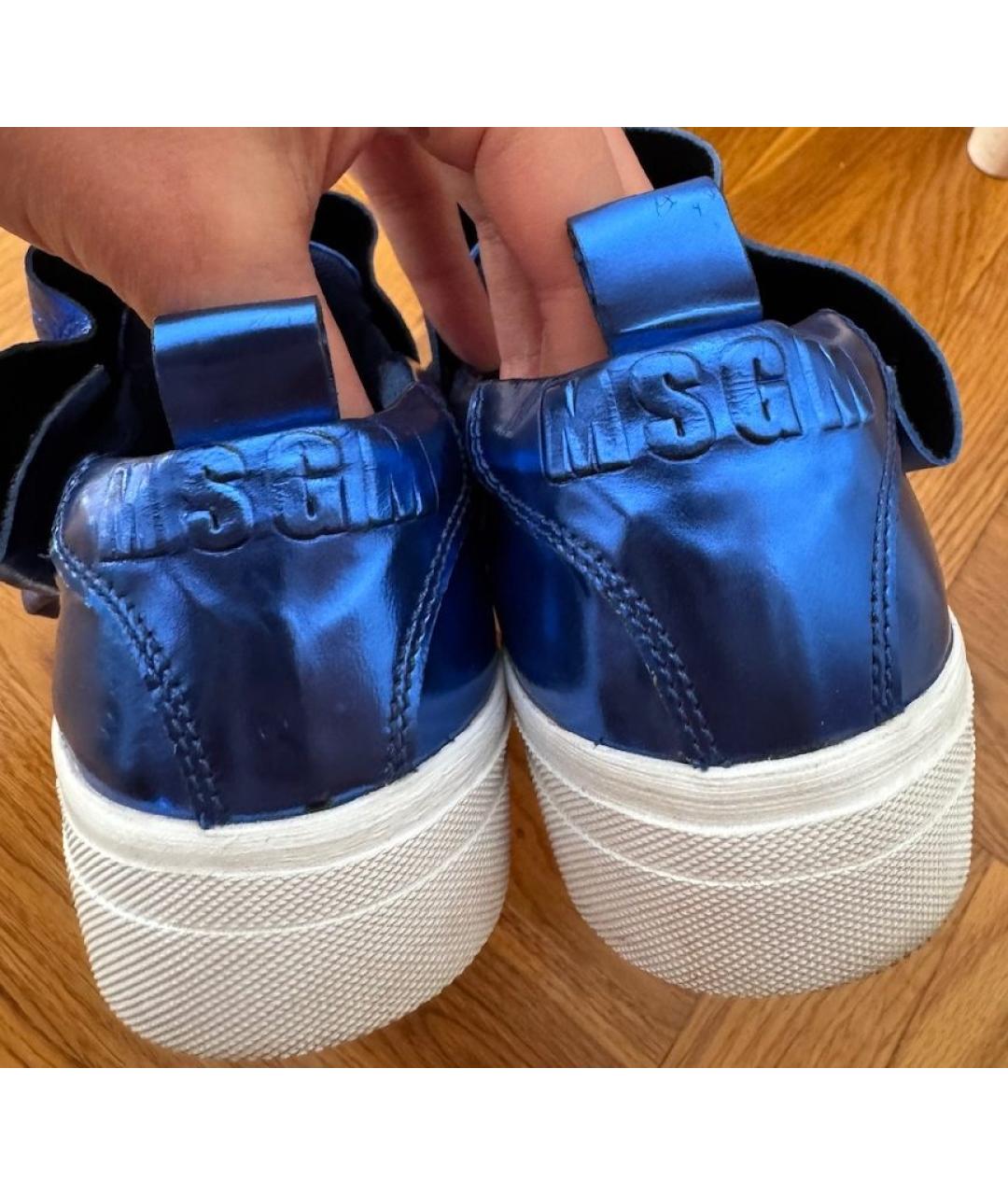 MSGM Синие кожаные слипоны, фото 5