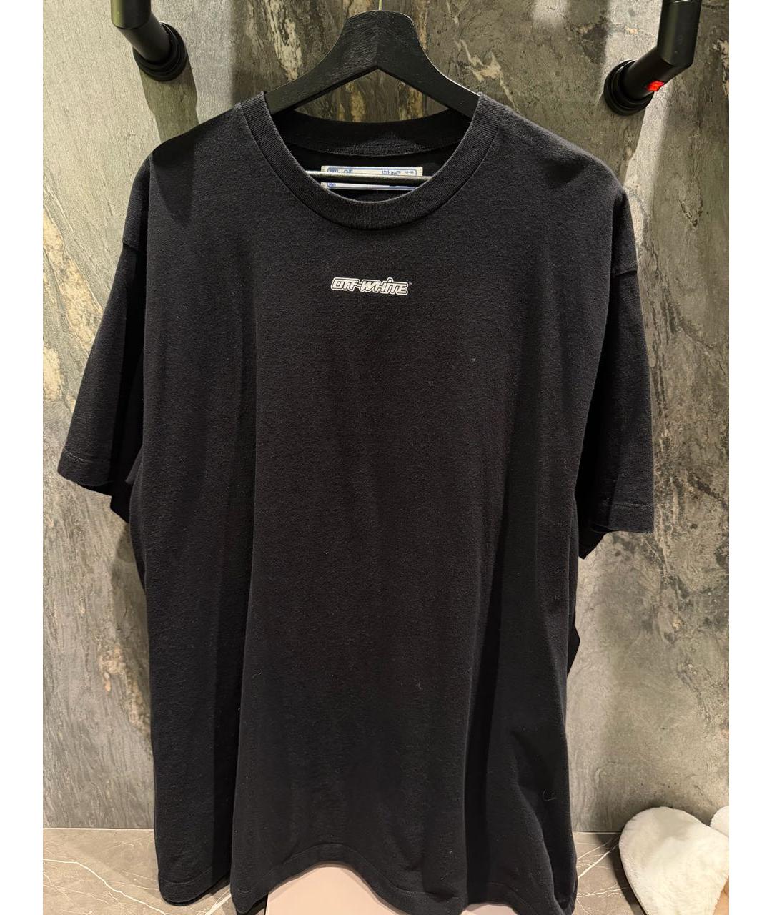 OFF-WHITE Черная хлопковая футболка, фото 5