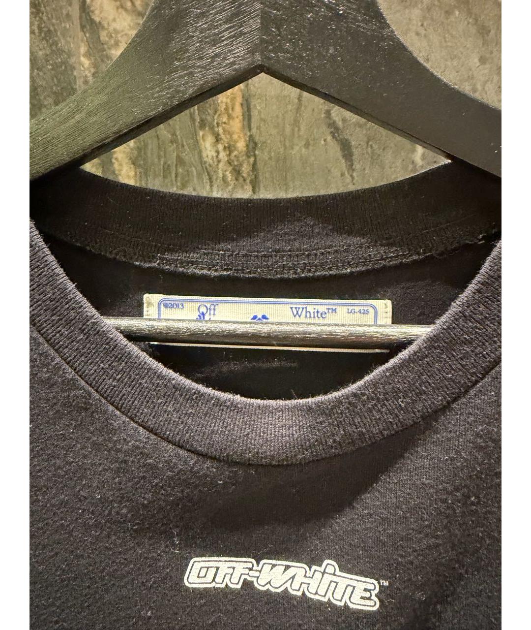 OFF-WHITE Черная хлопковая футболка, фото 3