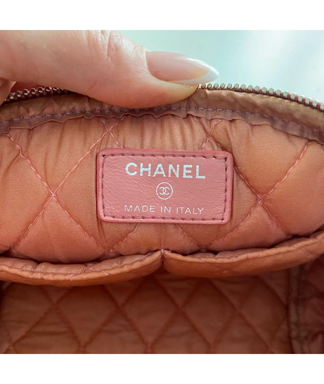 CHANEL Розовая кожаная косметичка, фото 4