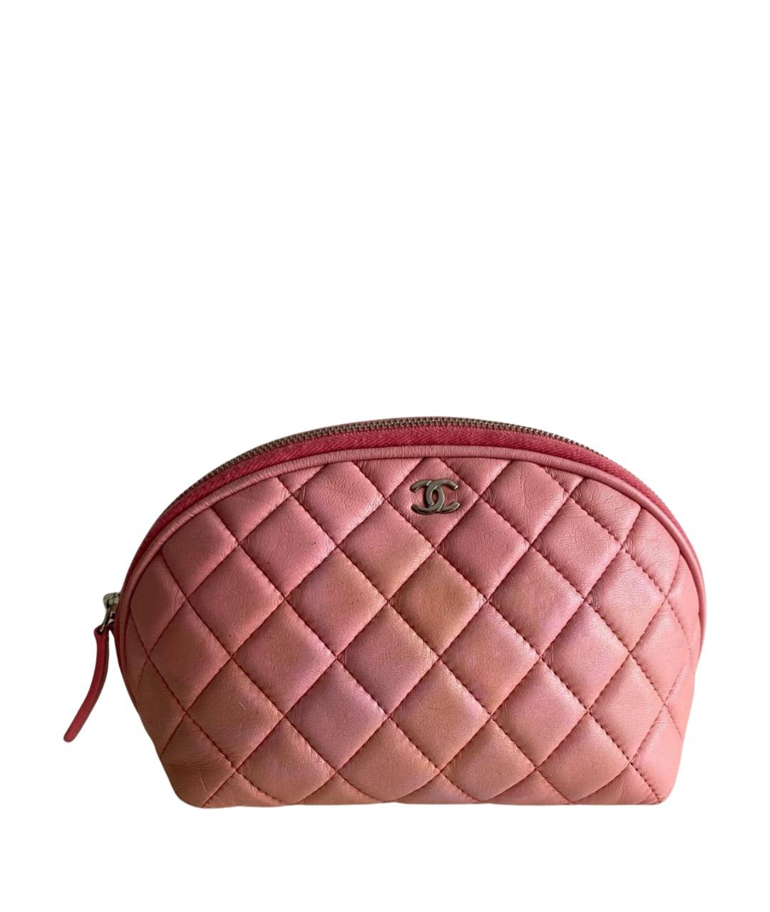 CHANEL Розовая кожаная косметичка, фото 1
