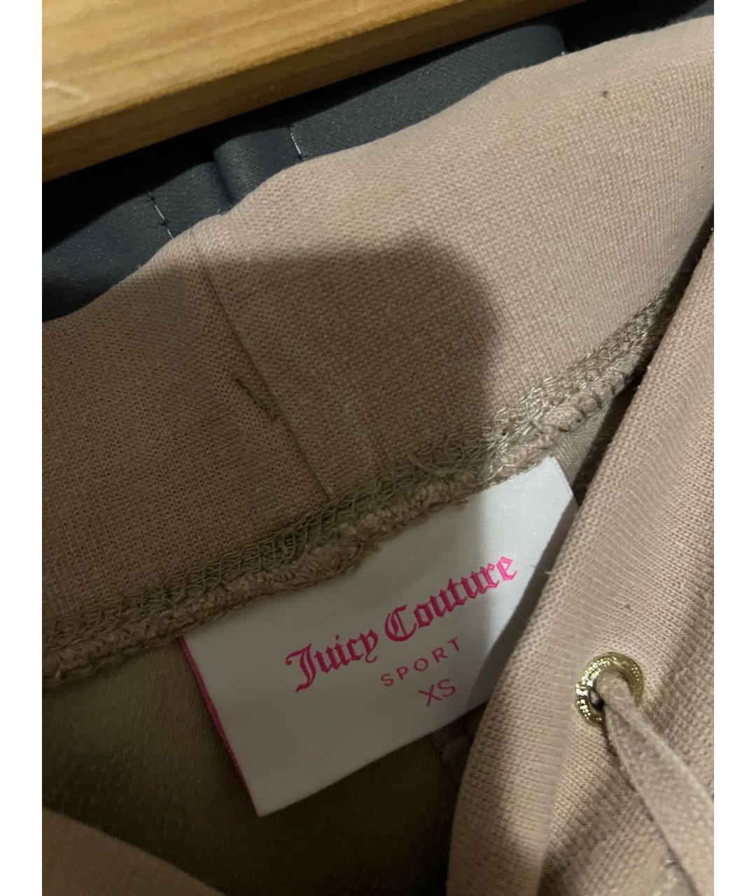 JUICY COUTURE Бежевые велюровые спортивные брюки и шорты, фото 3
