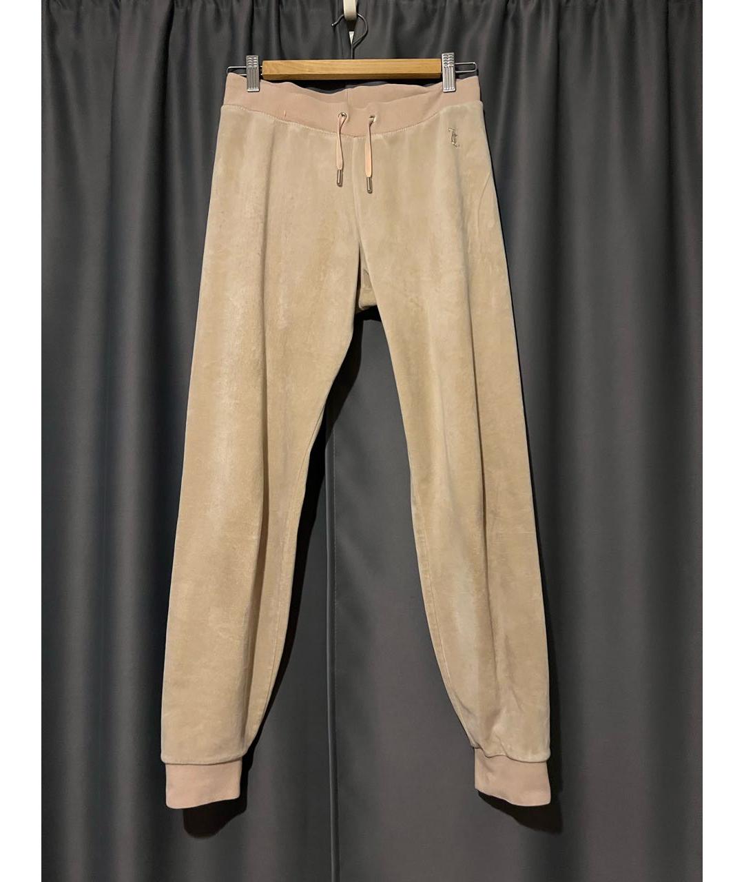JUICY COUTURE Бежевые велюровые спортивные брюки и шорты, фото 5