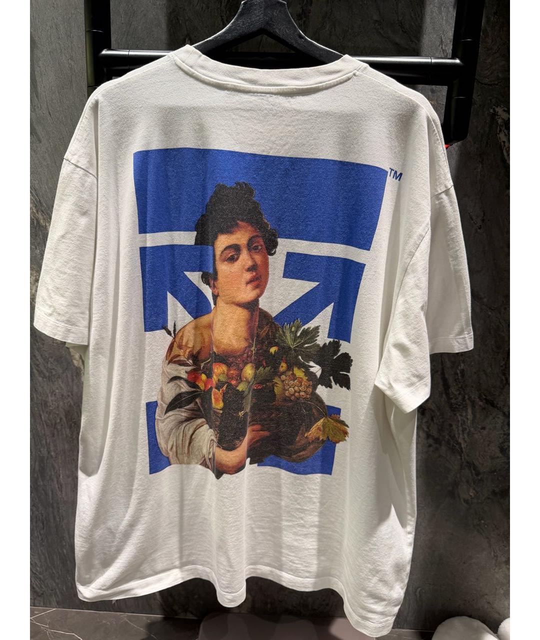 OFF-WHITE Белая хлопковая футболка, фото 2