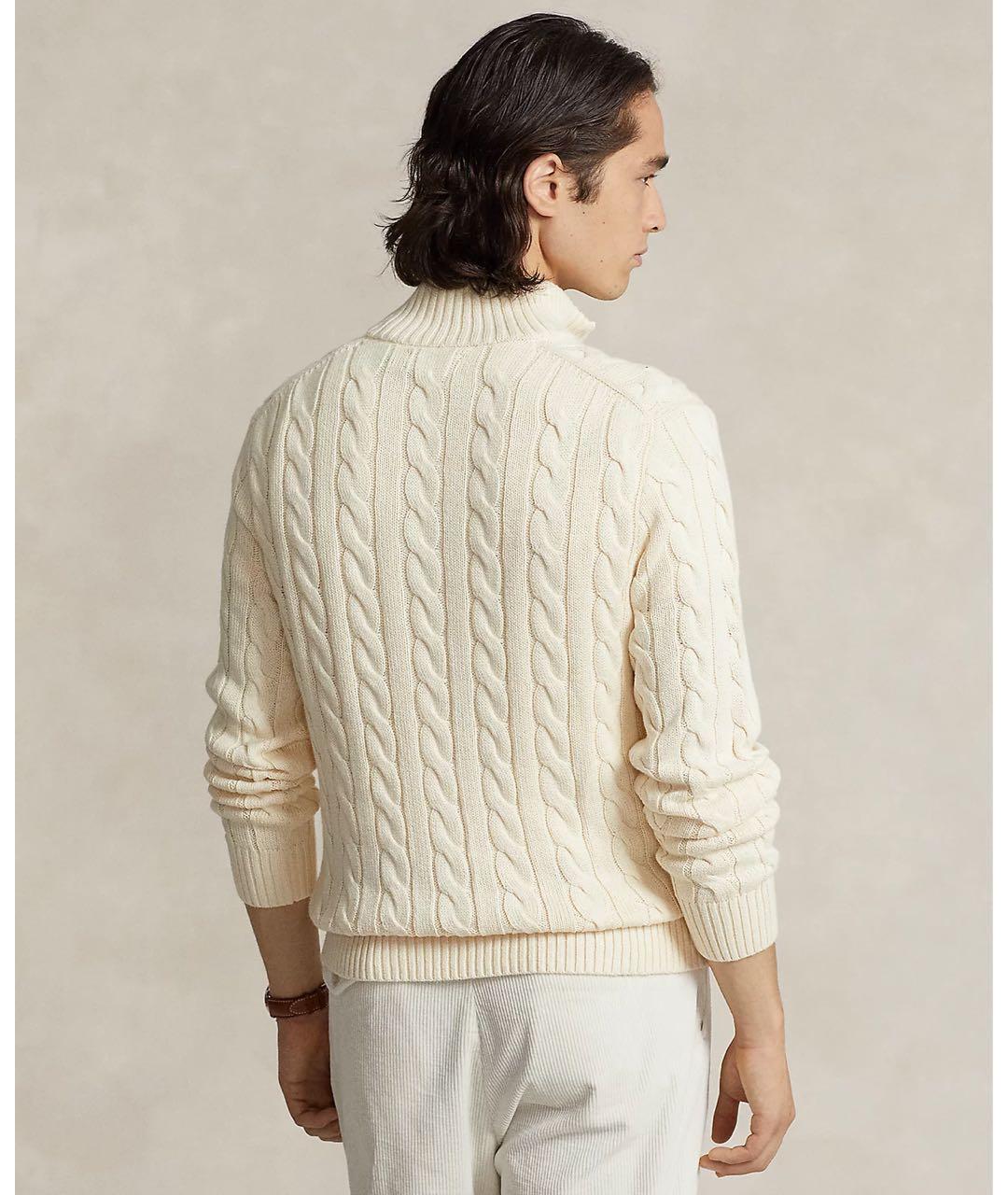 POLO RALPH LAUREN Белый хлопковый джемпер / свитер, фото 5