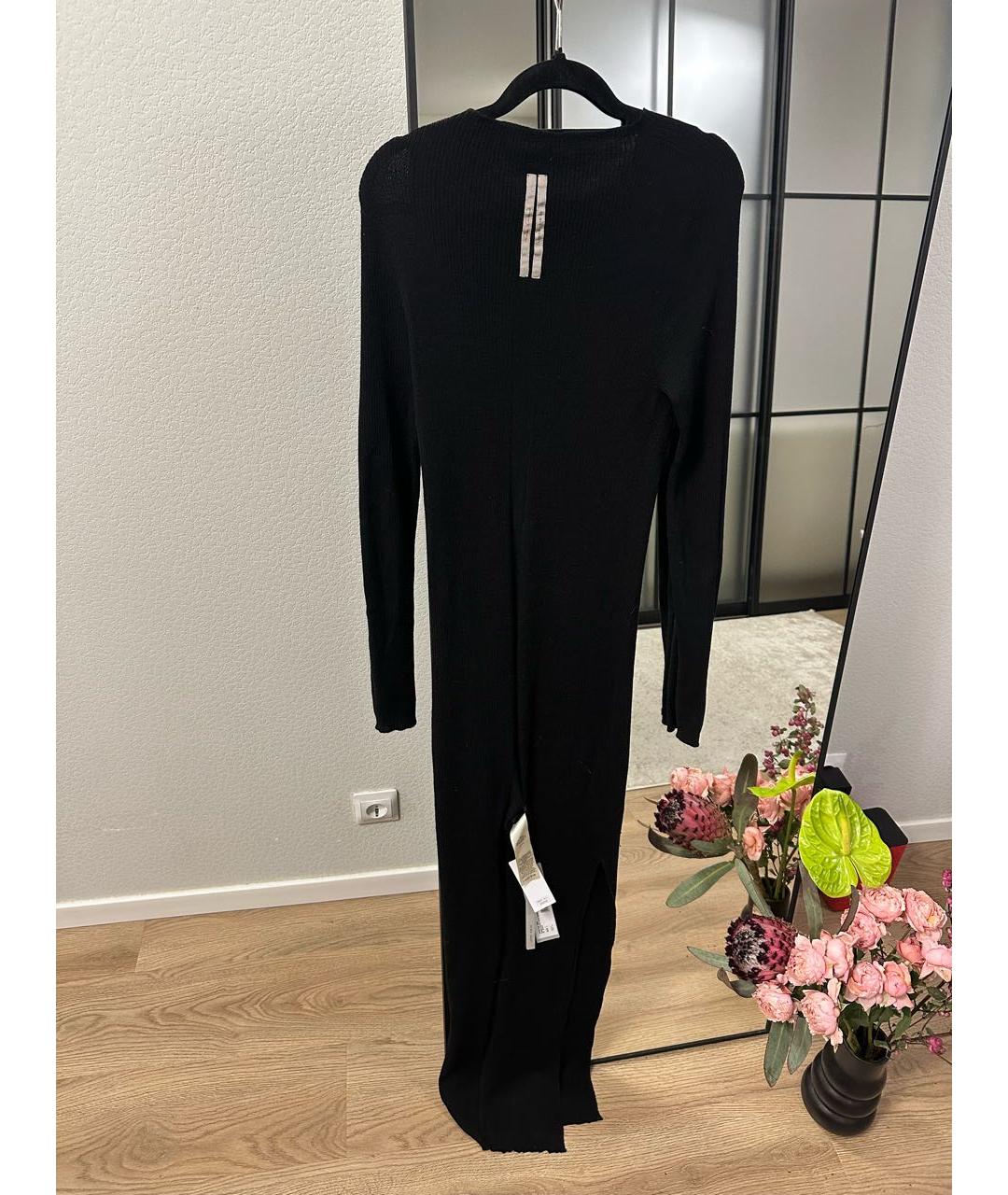 RICK OWENS Черное шерстяное повседневное платье, фото 2