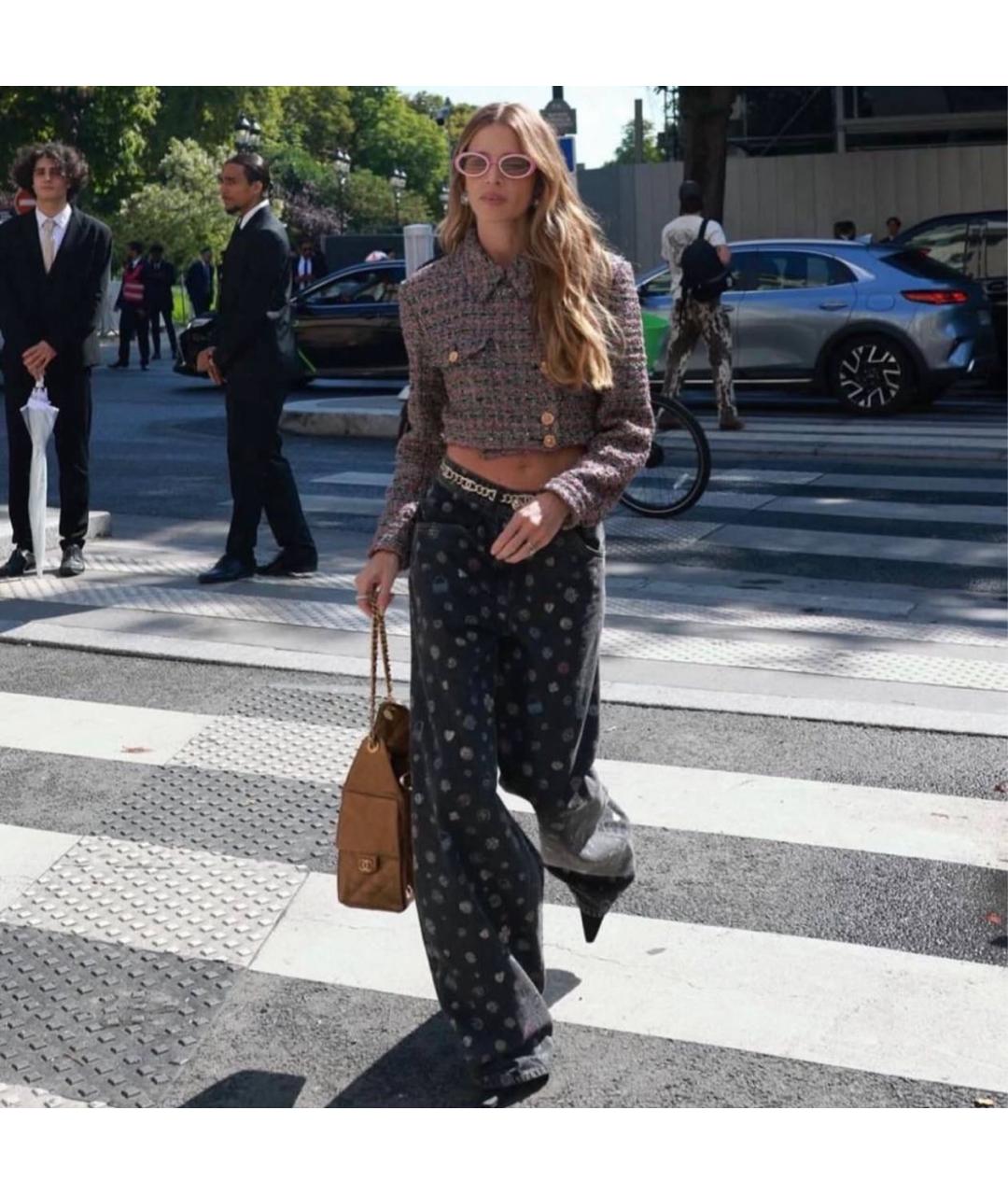 CHANEL Черные хлопковые джинсы клеш, фото 6