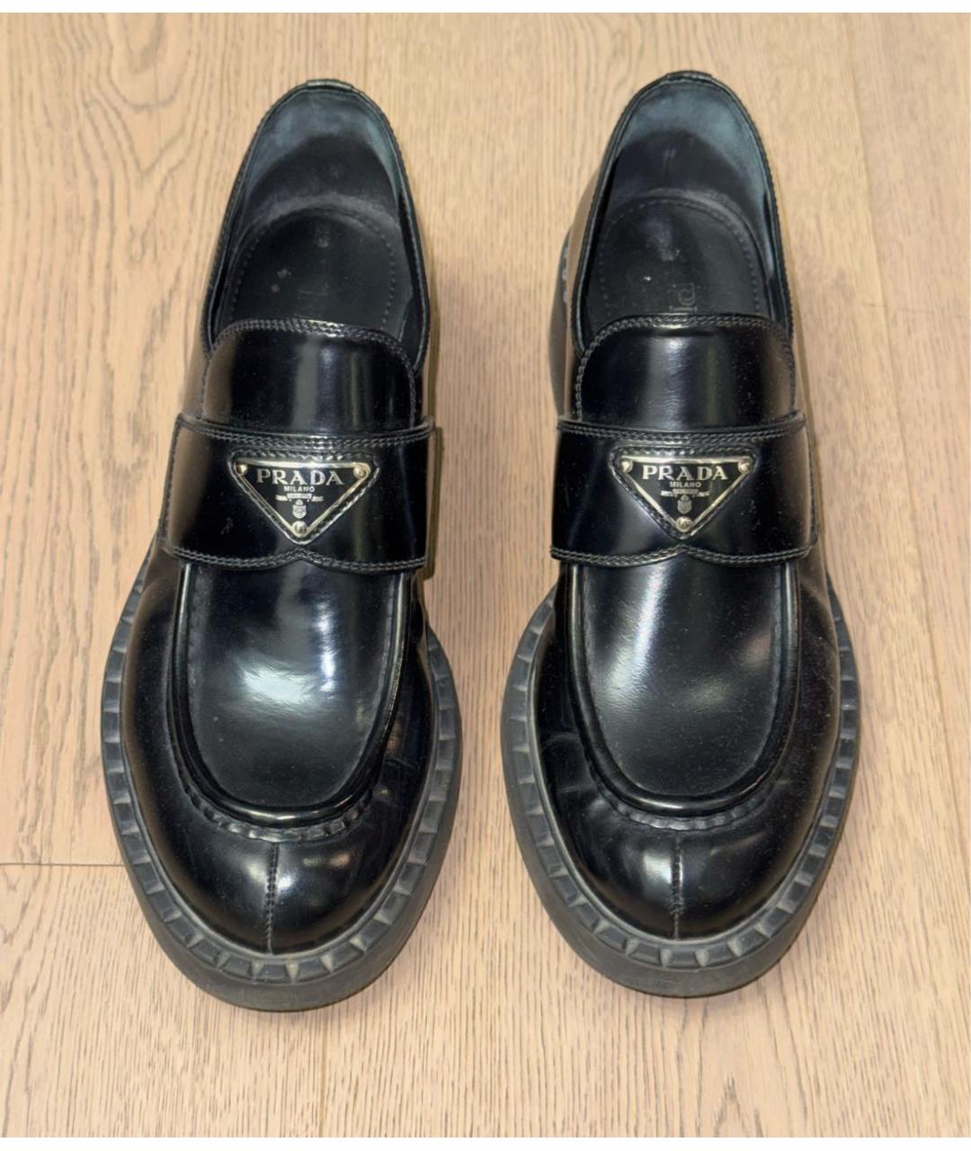 PRADA Черные кожаные лоферы, фото 2