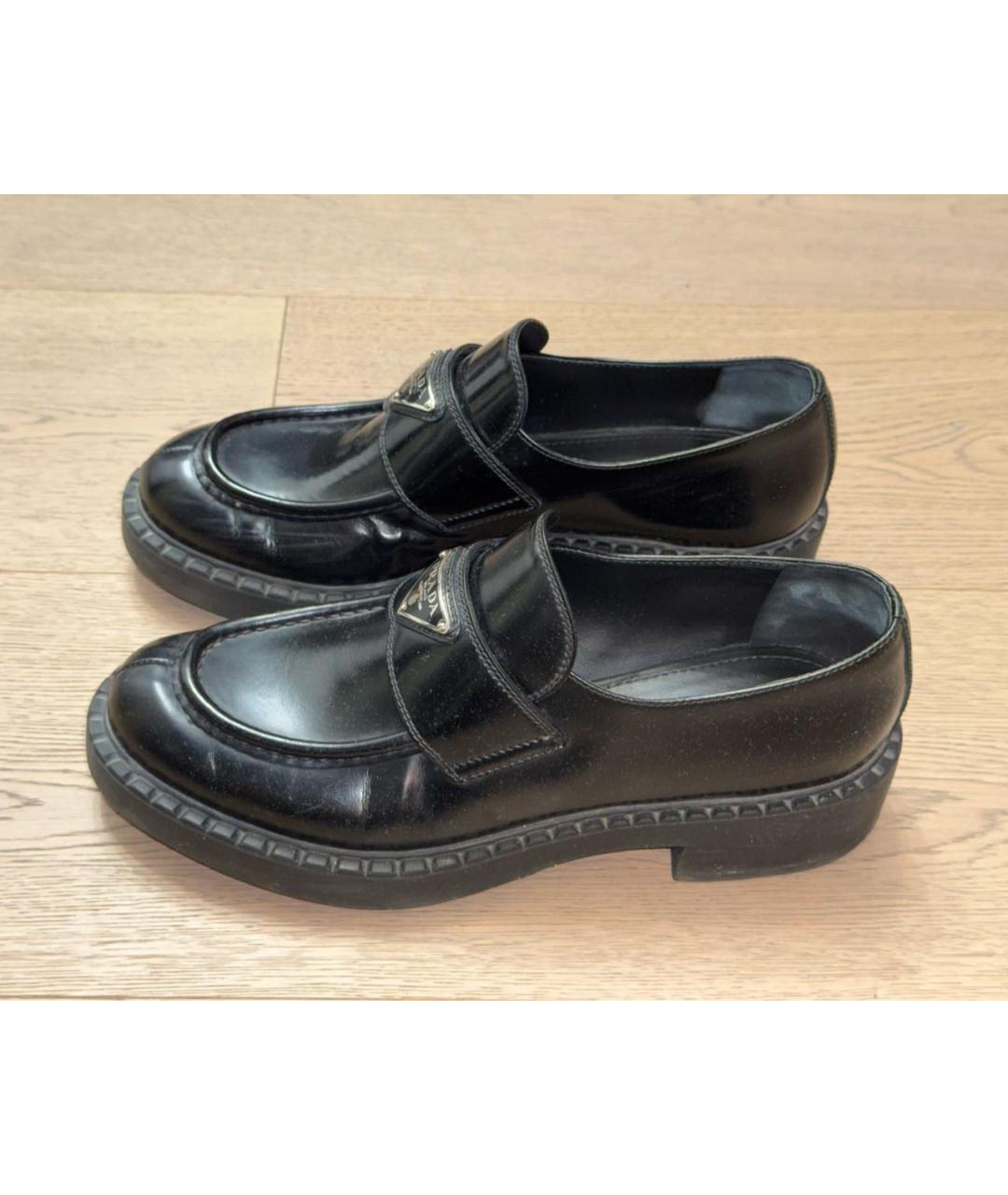 PRADA Черные кожаные лоферы, фото 5