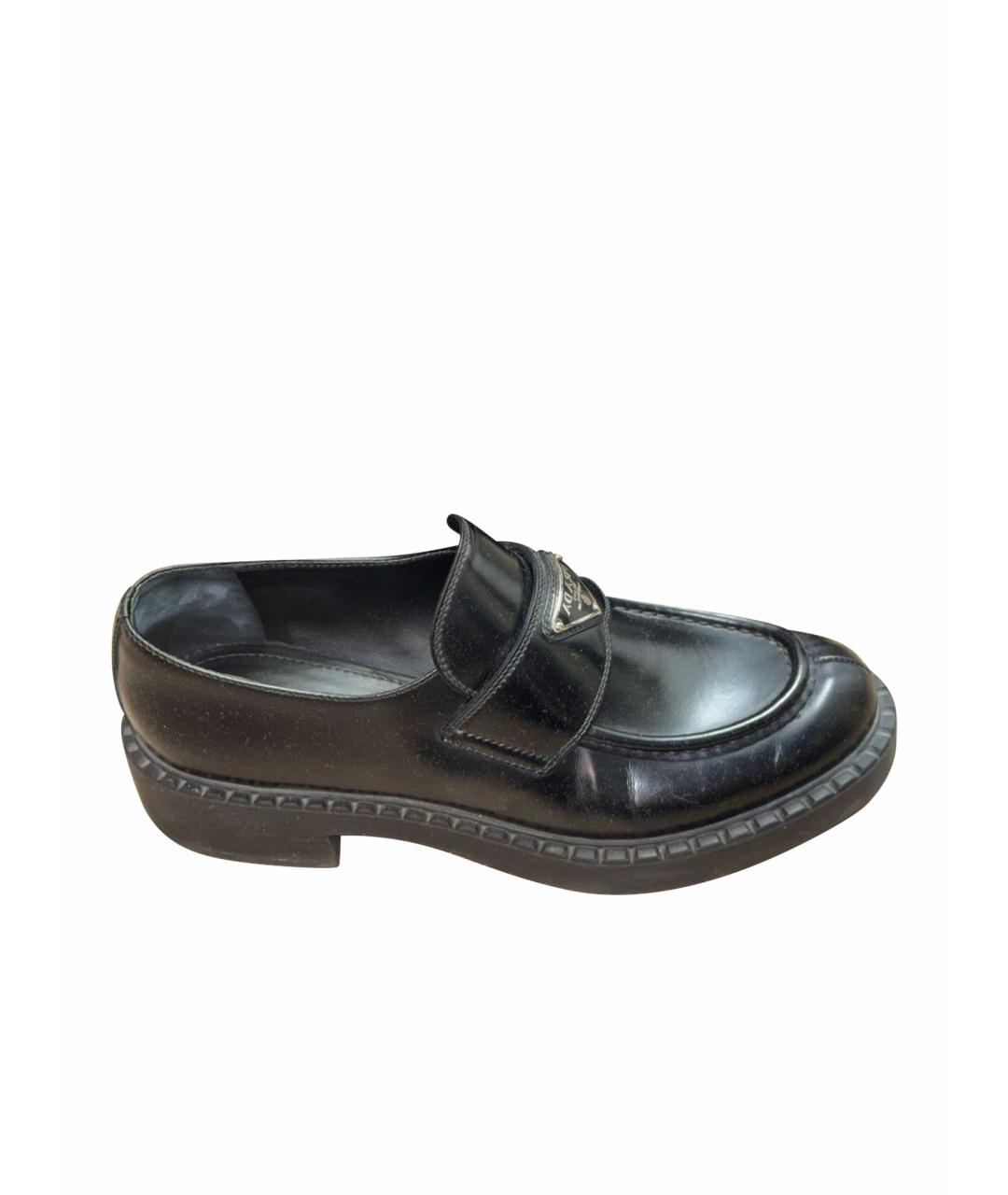 PRADA Черные кожаные лоферы, фото 1