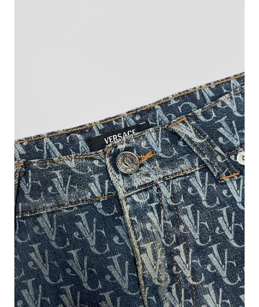 VERSACE JEANS COUTURE Темно-синяя хлопковая юбка мини, фото 3