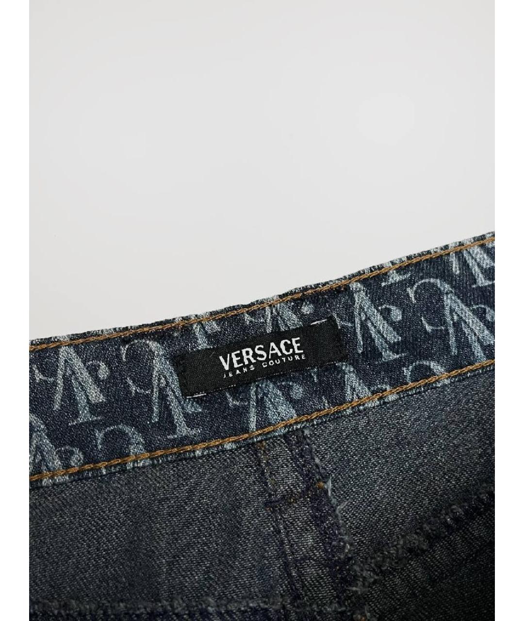 VERSACE JEANS COUTURE Темно-синяя хлопковая юбка мини, фото 4