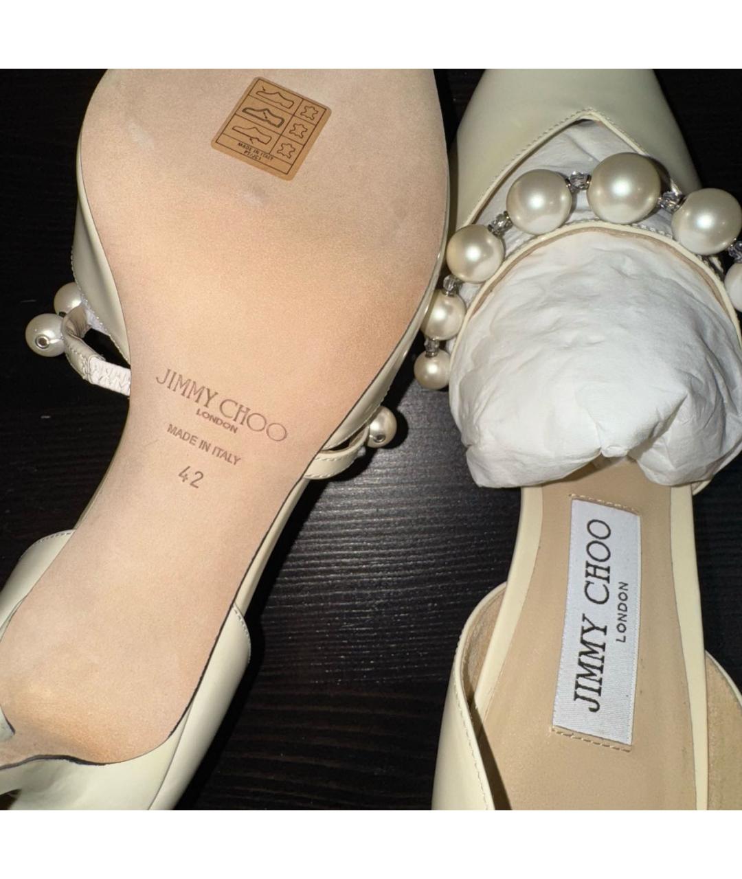 JIMMY CHOO Белые кожаные туфли, фото 5