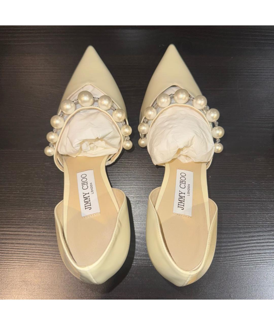 JIMMY CHOO Белые кожаные туфли, фото 3