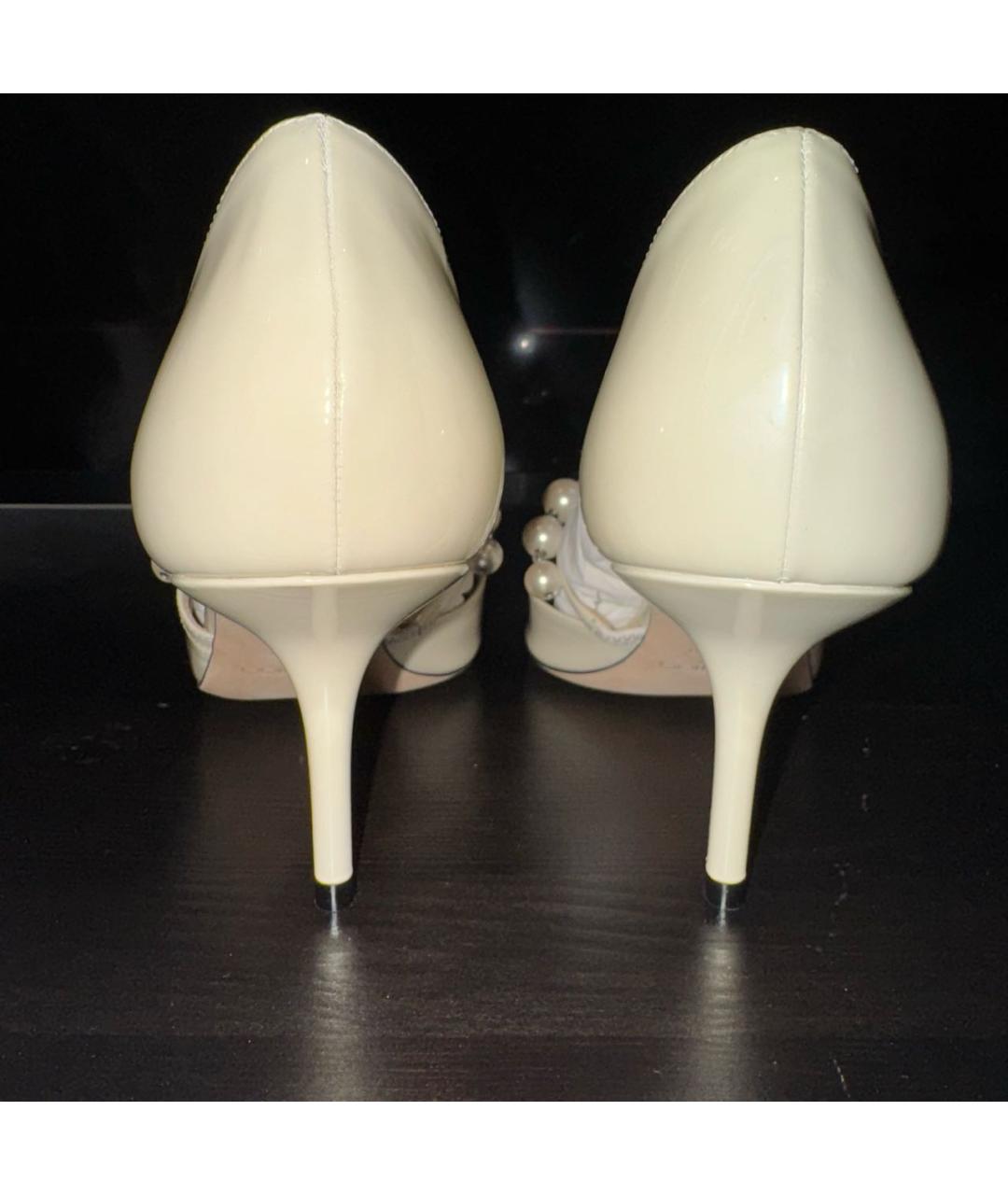 JIMMY CHOO Белые кожаные туфли, фото 4