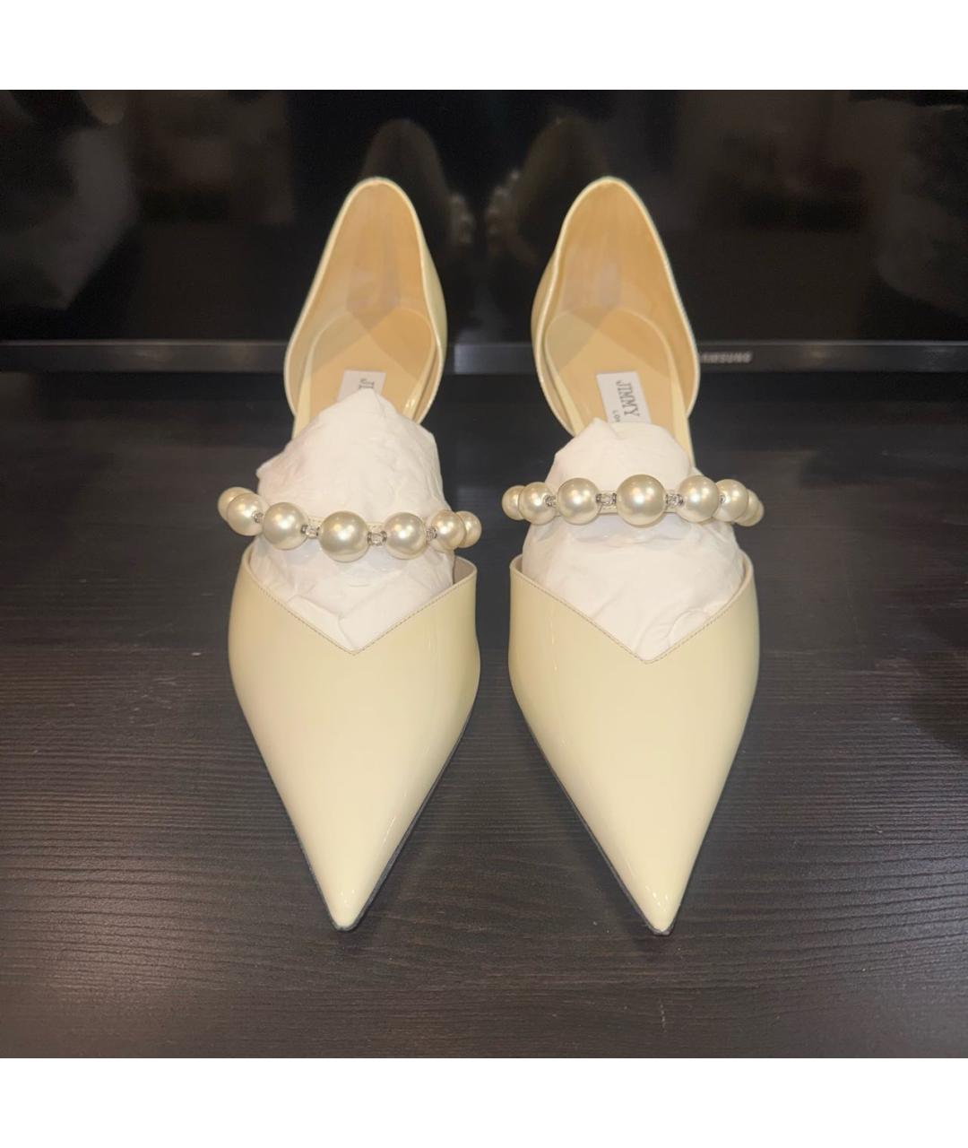JIMMY CHOO Белые кожаные туфли, фото 2