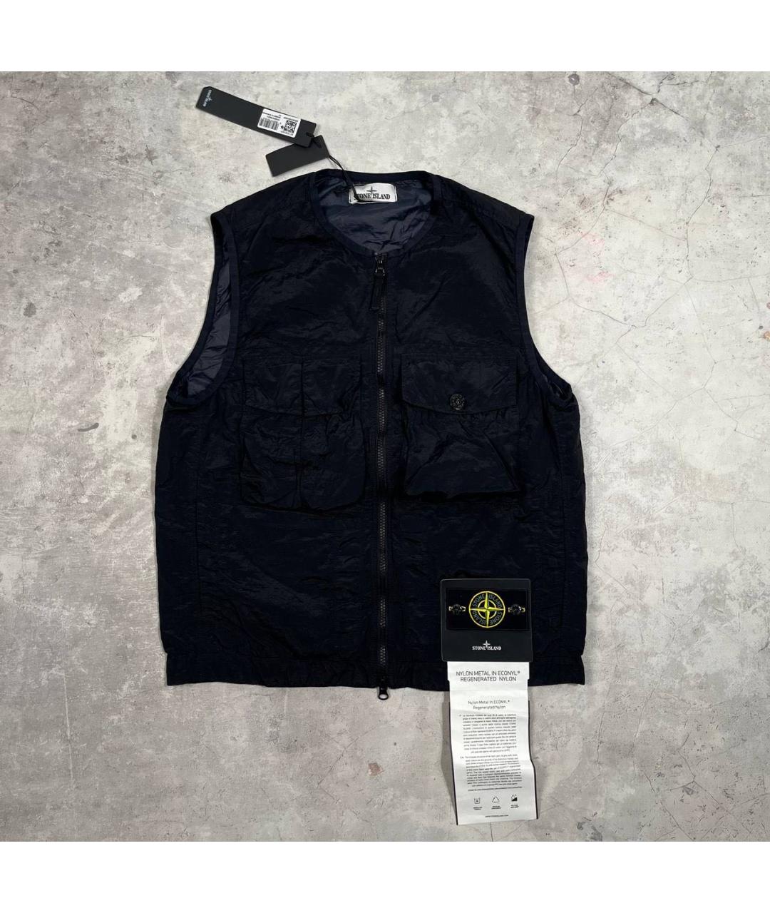 STONE ISLAND Черный полиамидовый жилет, фото 8
