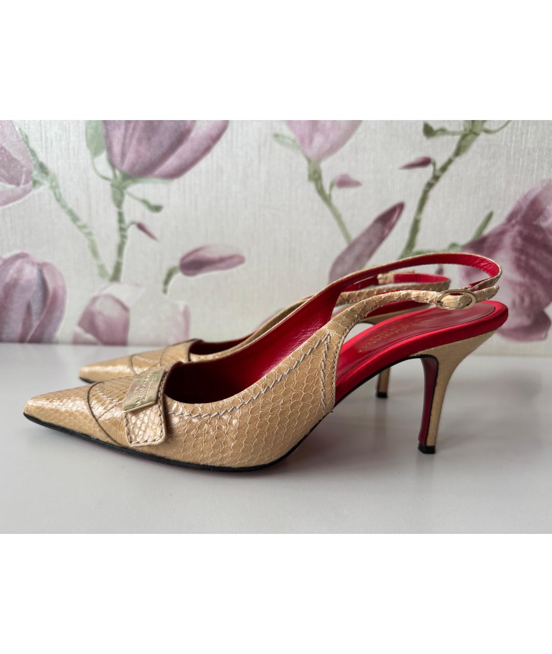 DOLCE&GABBANA Бежевые туфли из экзотической кожи, фото 7