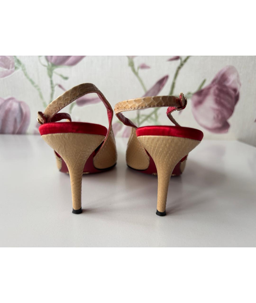 DOLCE&GABBANA Бежевые туфли из экзотической кожи, фото 4