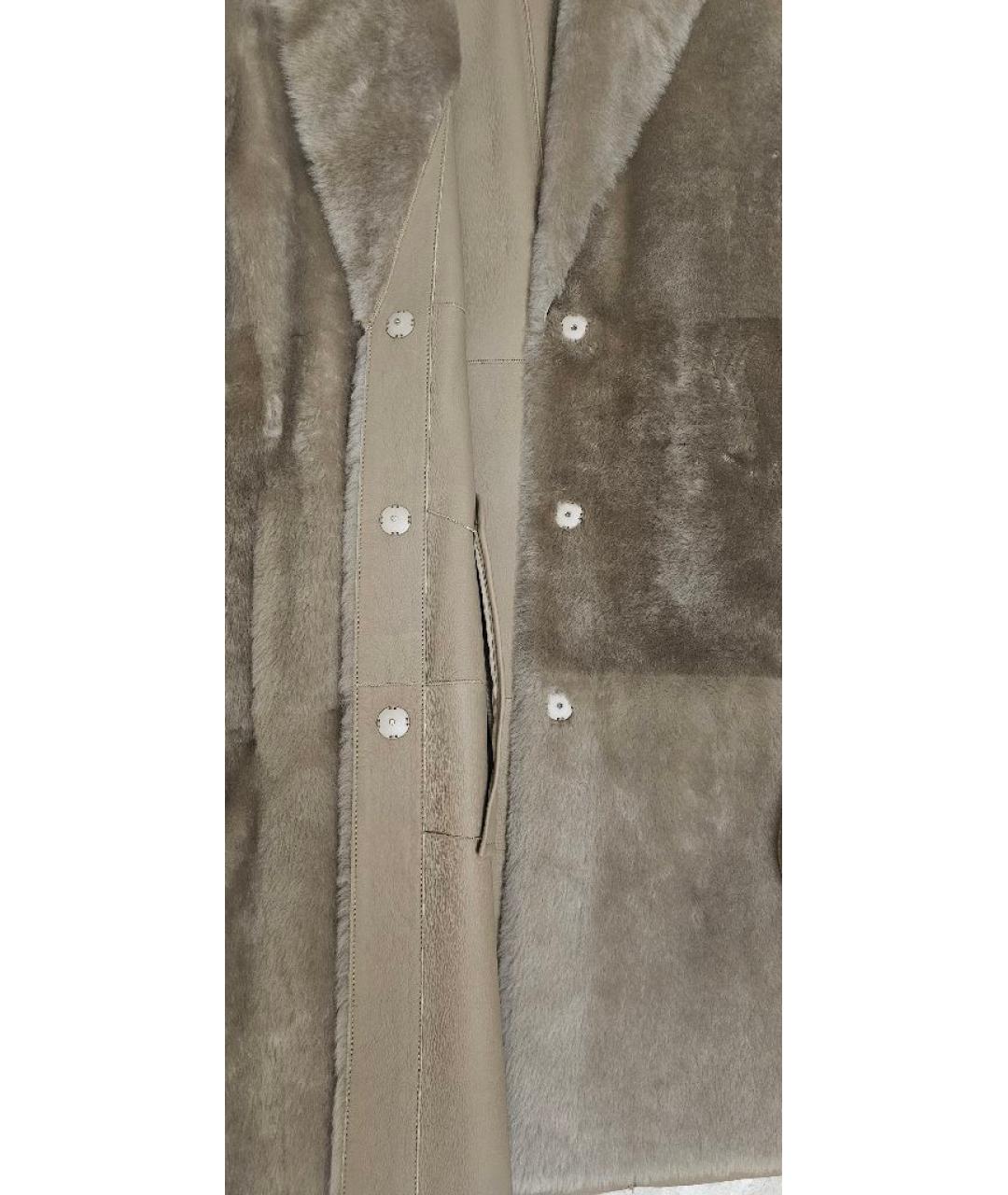 MAX MARA STUDIO Бежевая меховая дубленка, фото 4