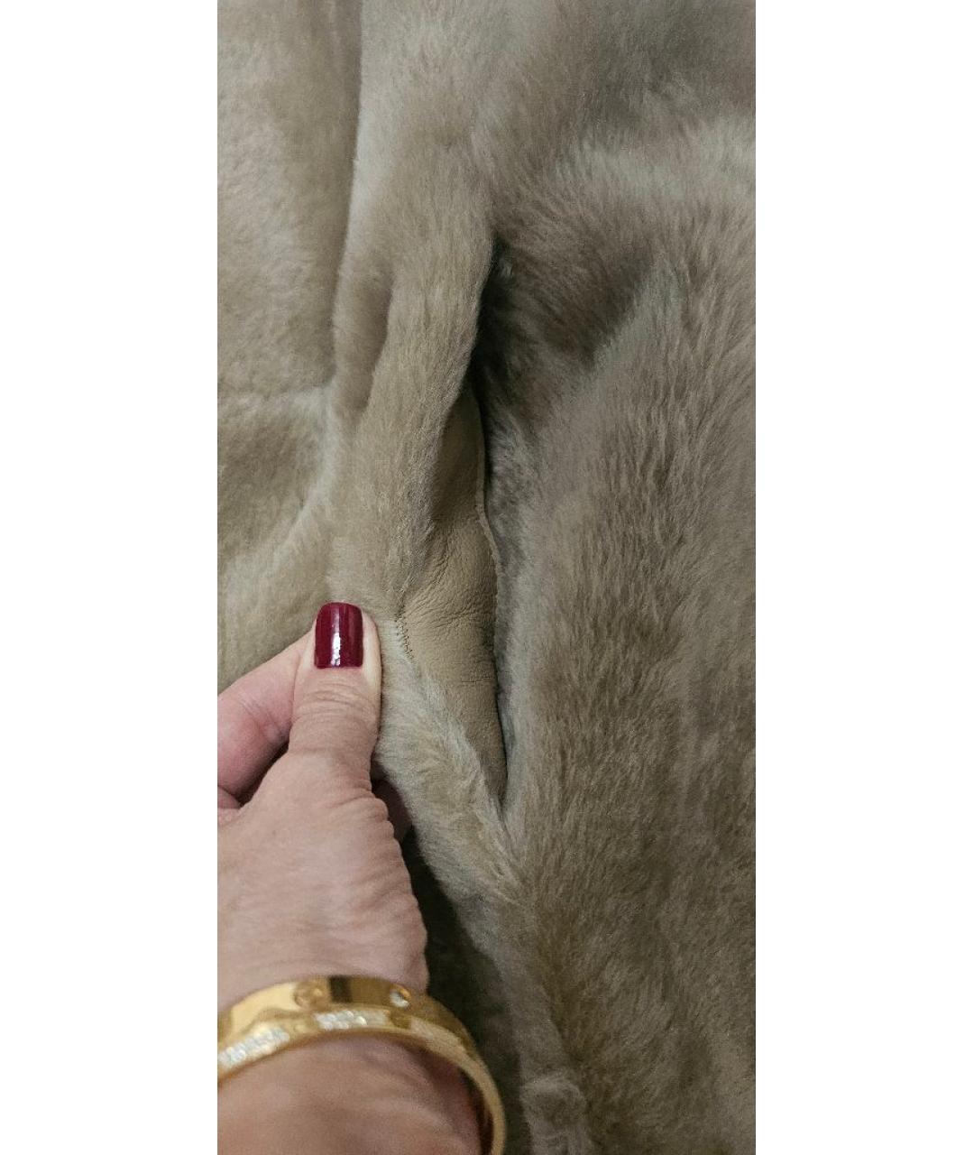 MAX MARA STUDIO Бежевая меховая дубленка, фото 9