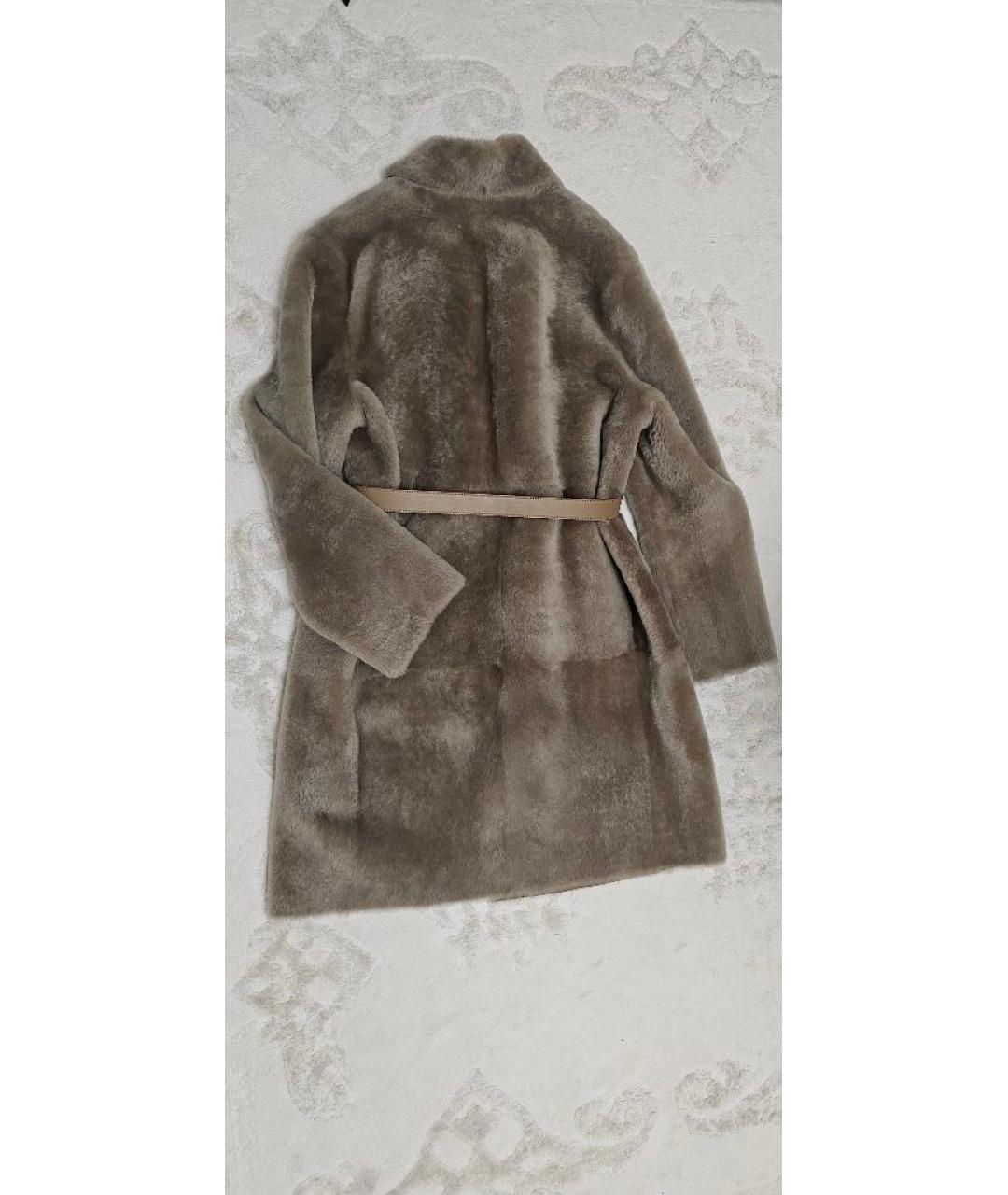 MAX MARA STUDIO Бежевая меховая дубленка, фото 2