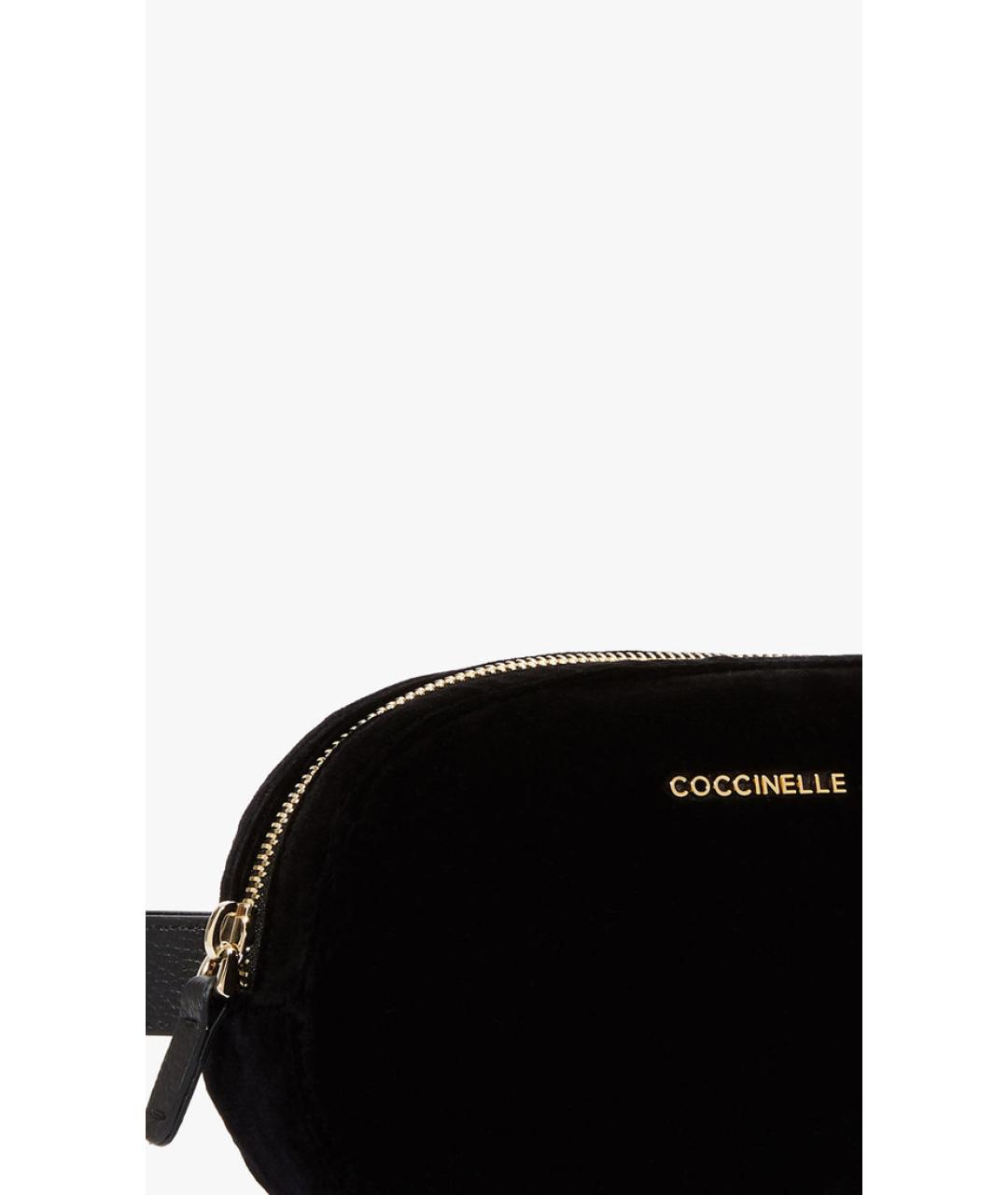 COCCINELLE Черная бархатная поясная сумка, фото 5
