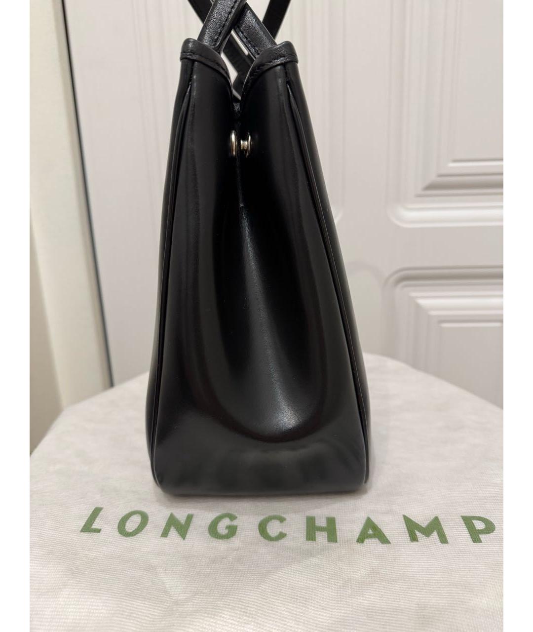 LONGCHAMP Черная кожаная сумка с короткими ручками, фото 3