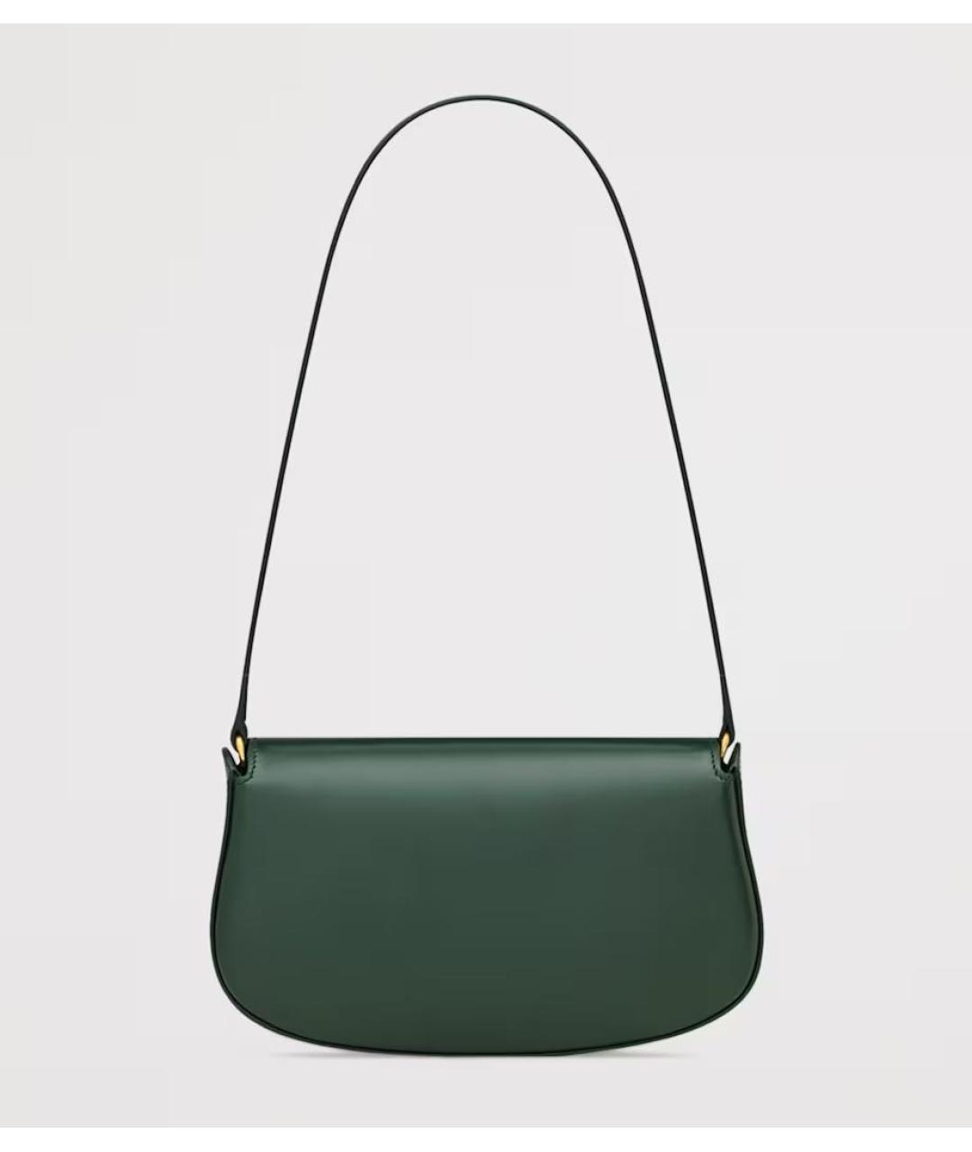 SAINT LAURENT Зеленая кожаная сумка с короткими ручками, фото 3