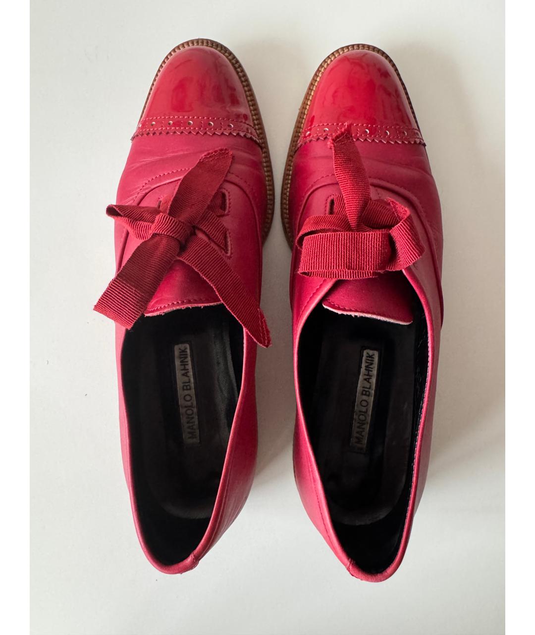 MANOLO BLAHNIK Красные кожаные туфли, фото 3