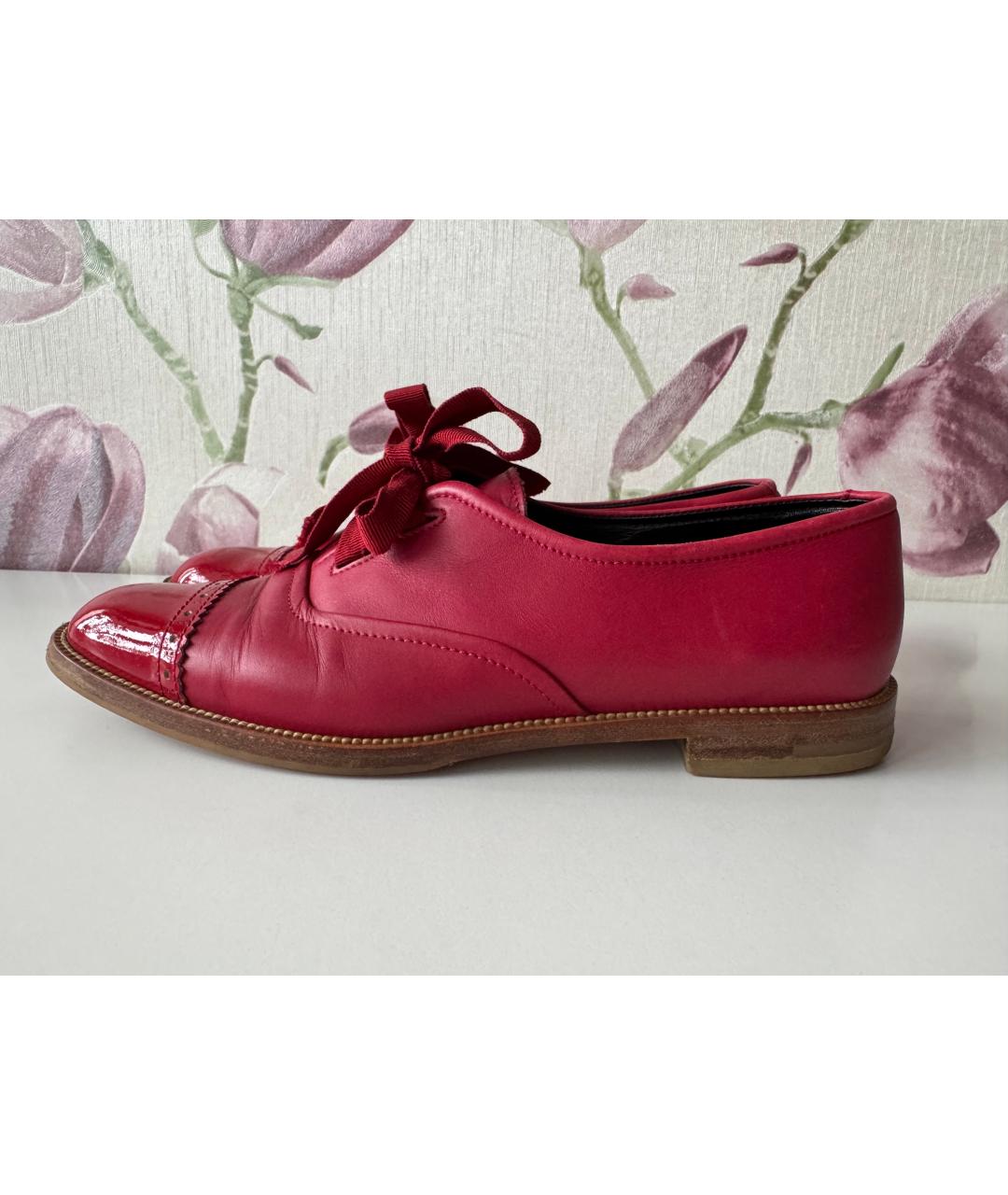 MANOLO BLAHNIK Красные кожаные туфли, фото 8