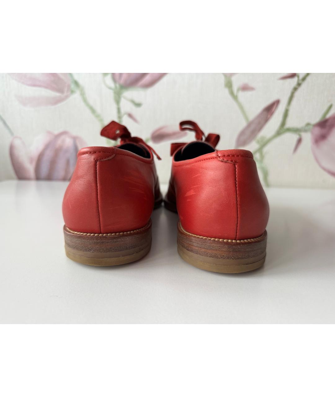 MANOLO BLAHNIK Красные кожаные туфли, фото 4